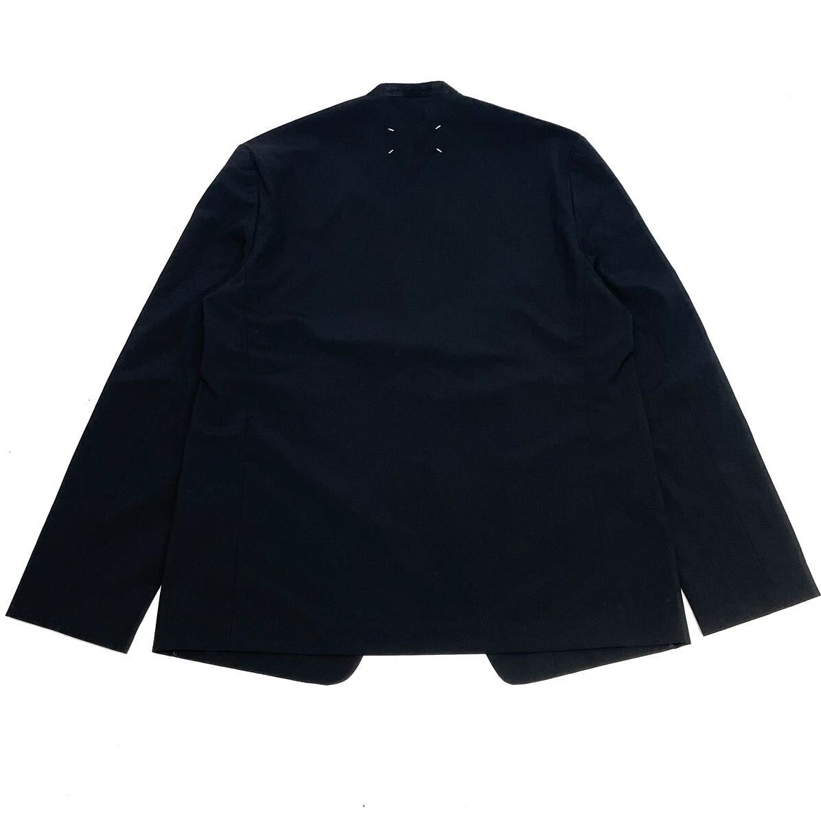 正規品 Maison Margiela メゾン マルジェラ S50BN0447 NO COLLAR JACKET ノーカラージャケット ミニマル アウター 無地 48 ブラック_画像3