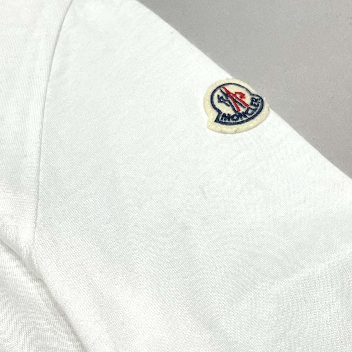 国内正規品 MONCLER モンクレール MAGLIA GIROCOLLO L/S T-Shirts クルーネック 長袖Tシャツ ロンT ロゴ ワッペン ホワイト Lの画像8