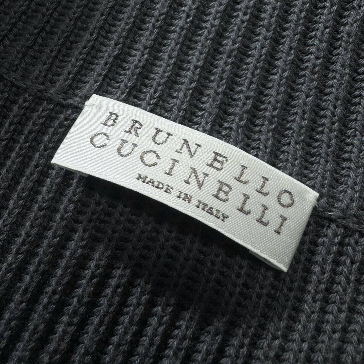 M26★美品★21-22AW★極上ピュアコットン カーディガン ブルネロクチネリ BRUNELLO CUCINELLI チャコール グレー_画像8