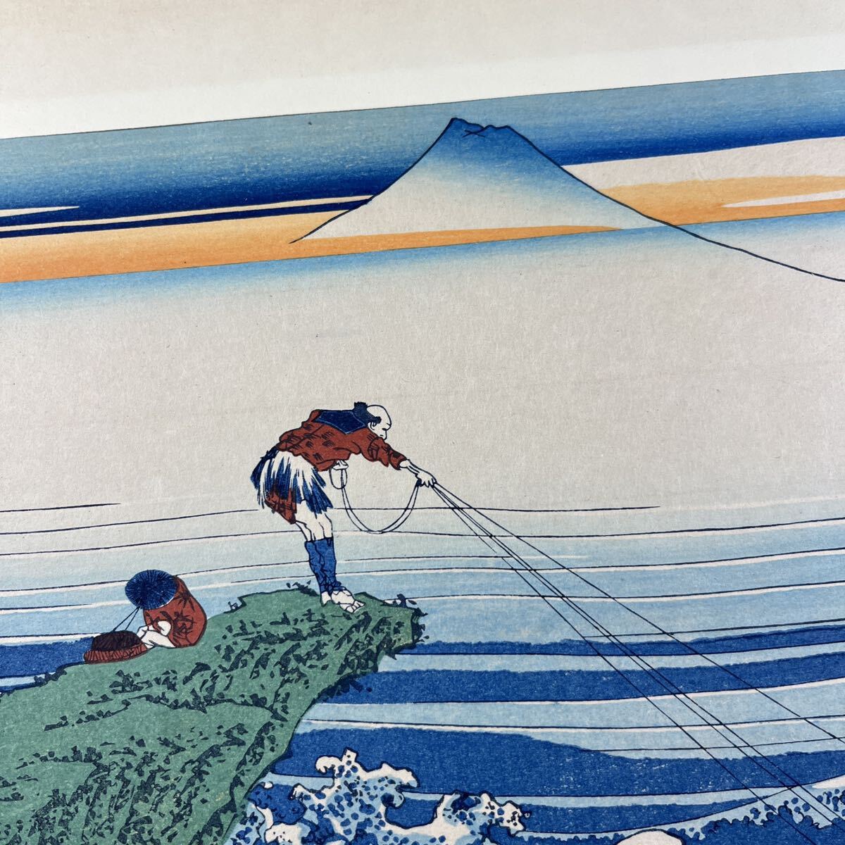 伝統芸術 木版画 北斎 大錦富嶽三十六景 甲州石班澤 浮世絵 真作 版画の画像4