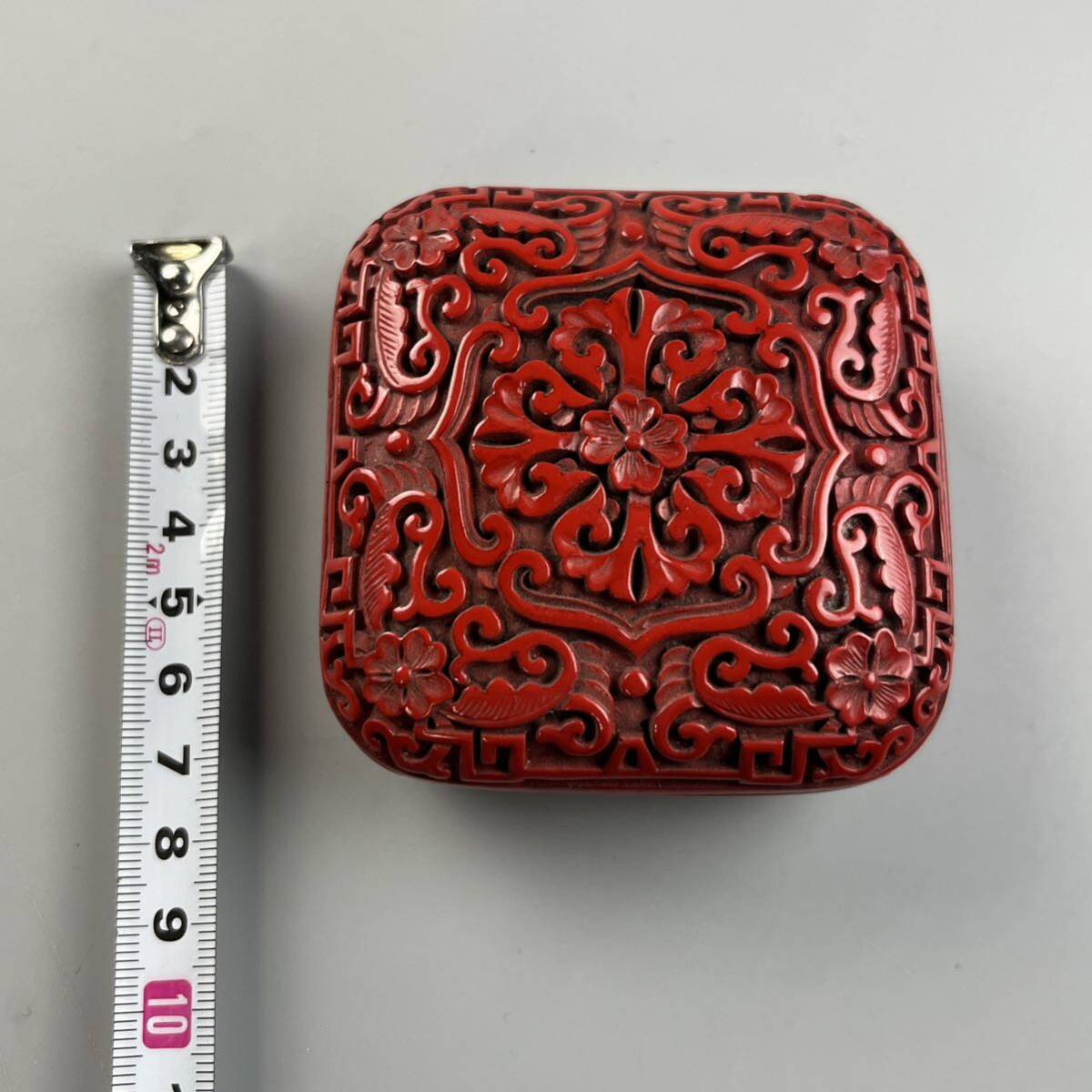 堆朱 香合 中国美術 朝鮮 日本 漆芸 剔紅 香盒 香道具 骨董品 美術品 古美術 時代品 古玩の画像6