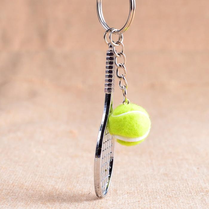 キーホルダー テニス ラケット ボール キーチェーン キーリング 28-1_画像1