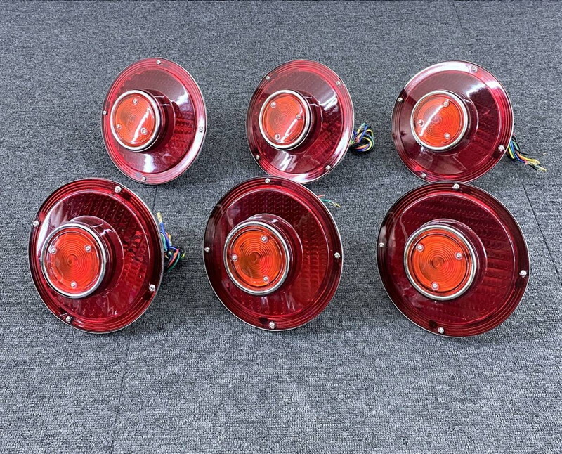 スカイライン テールランプ レンズのみ 赤×オレンジ 6個セット バルブ付き JBサイズ ケンメリ デコトラ レトロ G0557Dの画像1