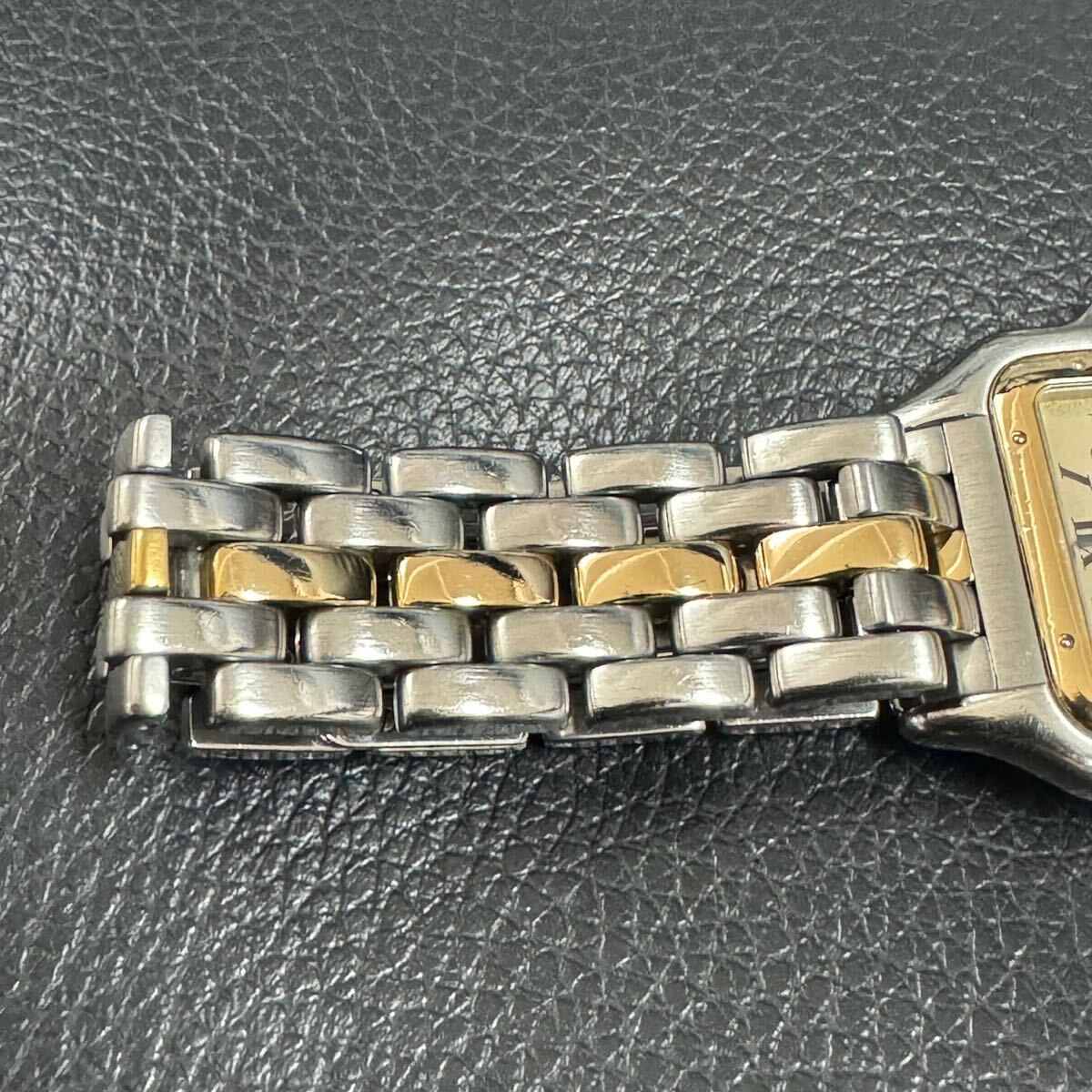 4132 カルティエ Cartier 腕時計 QZ スクエア パンテール クォーツ 187957 ローマン 不動品！の画像5