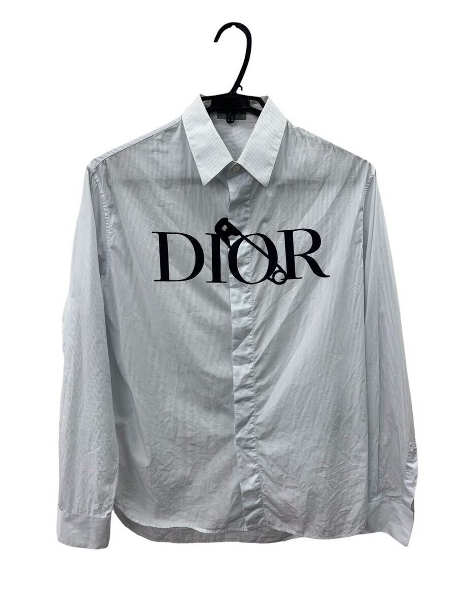 DIOR ディオール 長袖シャツ シャツ 043c597c5011 ホワイト 長袖 白 ディオールロゴ 新作 37 ディオールピンロゴの画像1