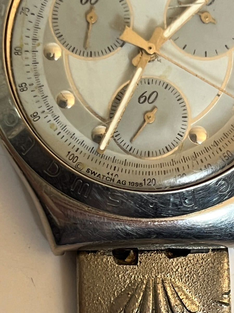 4168 スウォッチ SWATCH AG1995 クロノグラフ クォーツ 腕時計 不動の画像4