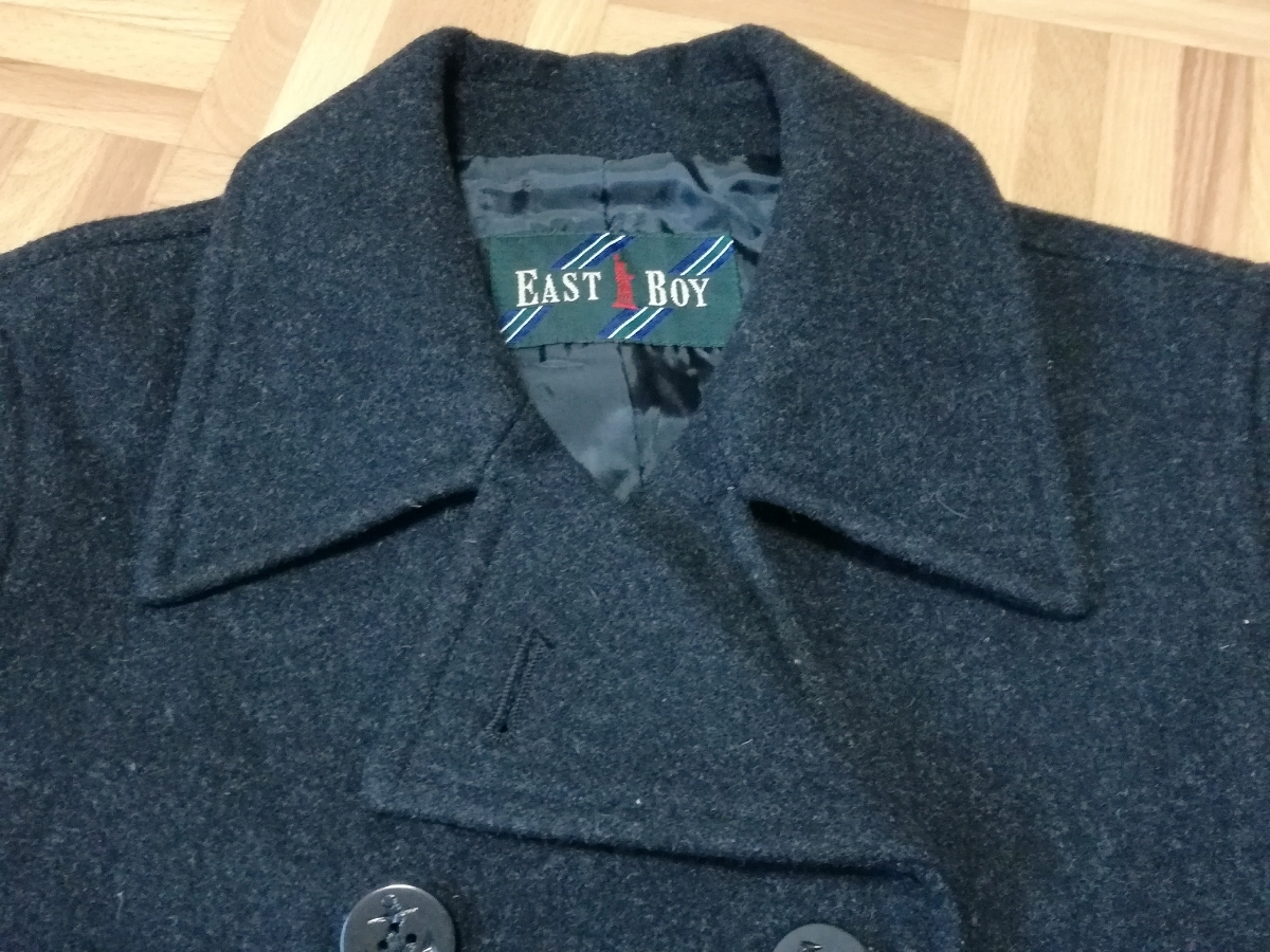 y3330*EAST BOY* wool material pea coat * charcoal gray *7 number 