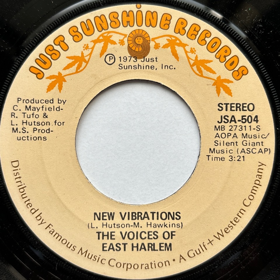 【試聴 7inch】The Voices Of East Harlem / New Vibrations 7インチ 45 muro koco フリーソウル サバービア Leroy Hutsonの画像1