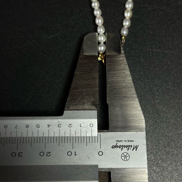 金具 k18 刻印 アコヤ真珠 ネックレス 6.4gの画像7