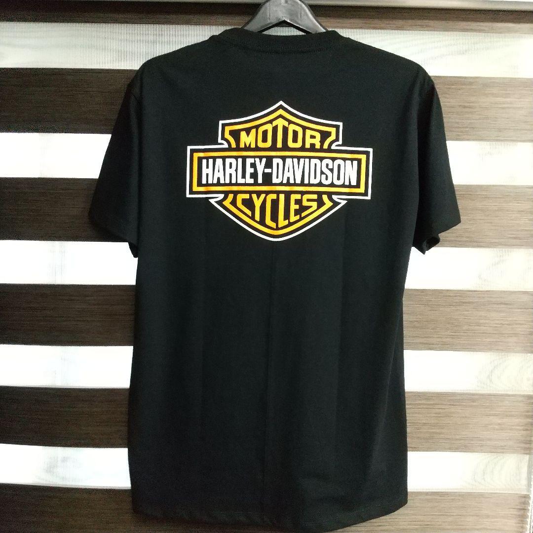 即決　新品　送料無料　ハーレーダビットソン　半袖Tシャツ　黒　ツーリング　オートバイ　ストリート系　バイク　アウトドア　HARLEY_画像3