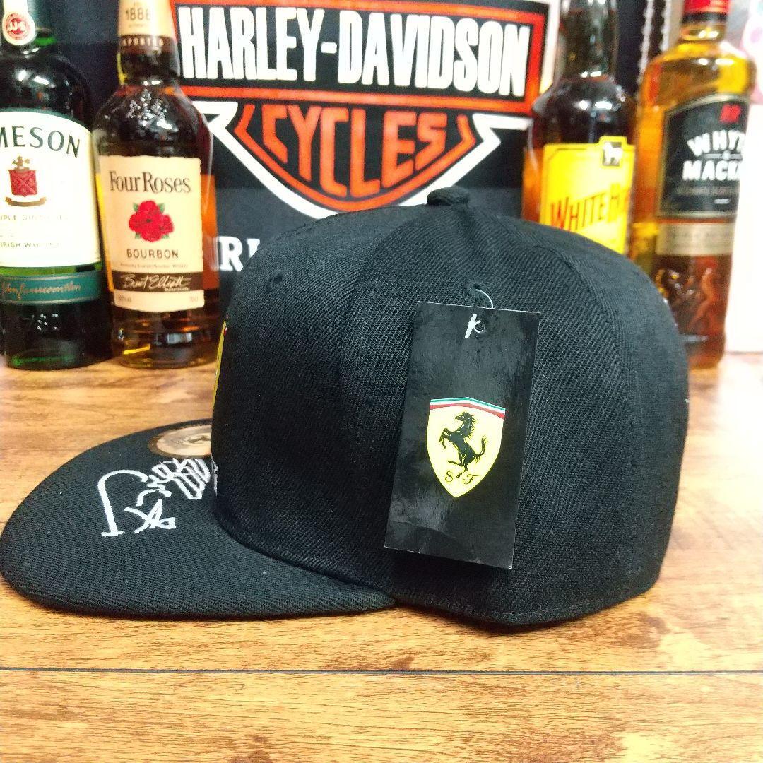 即決 新品 送料無料 フェラーリ Ferrari キャップ CAP F1 サーキット エンジン 黒 イタリア 鈴鹿サーキット 開発製造の画像2