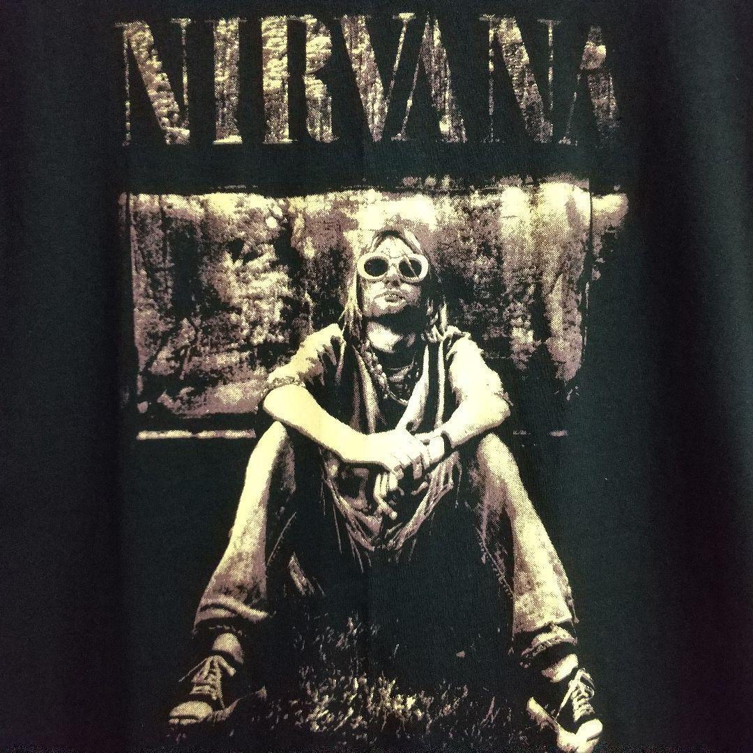 即決　新品　送料無料　ニルバーナ　ニルヴァーナ　NIRVANA　Tシャツ　黒　ロック　バンド　メタル　カートコバーン　_画像2