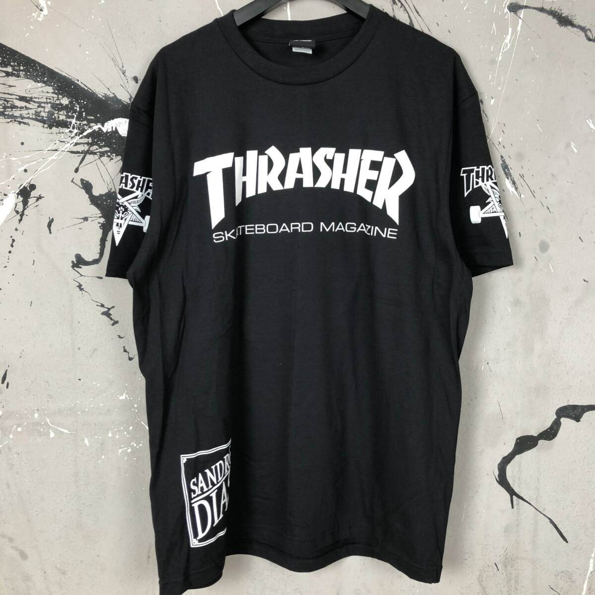 即決　新品　送料無料　スラッシャー　半袖Tシャツ　XL　黒　ストリート系　THRASHER　ロック　バイク　スケードボード　スケーター_画像4