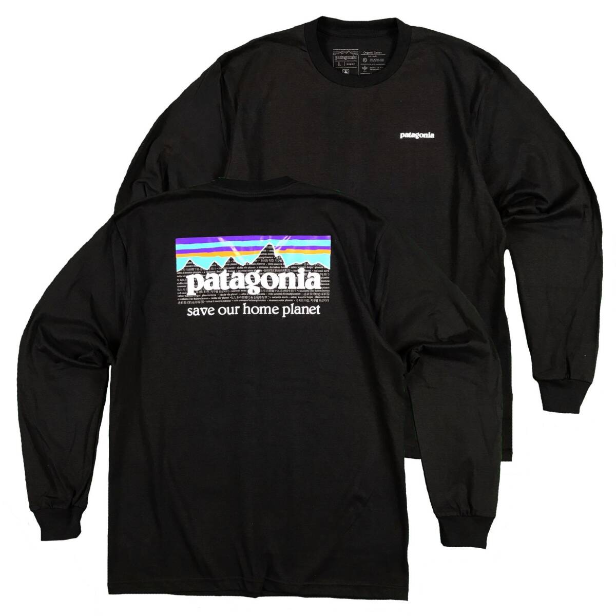 １円～　美品　送料無料　パタゴニア　P6ミッション　L　黒　長袖Tシャツ　ロンT　アウトドア　_画像1