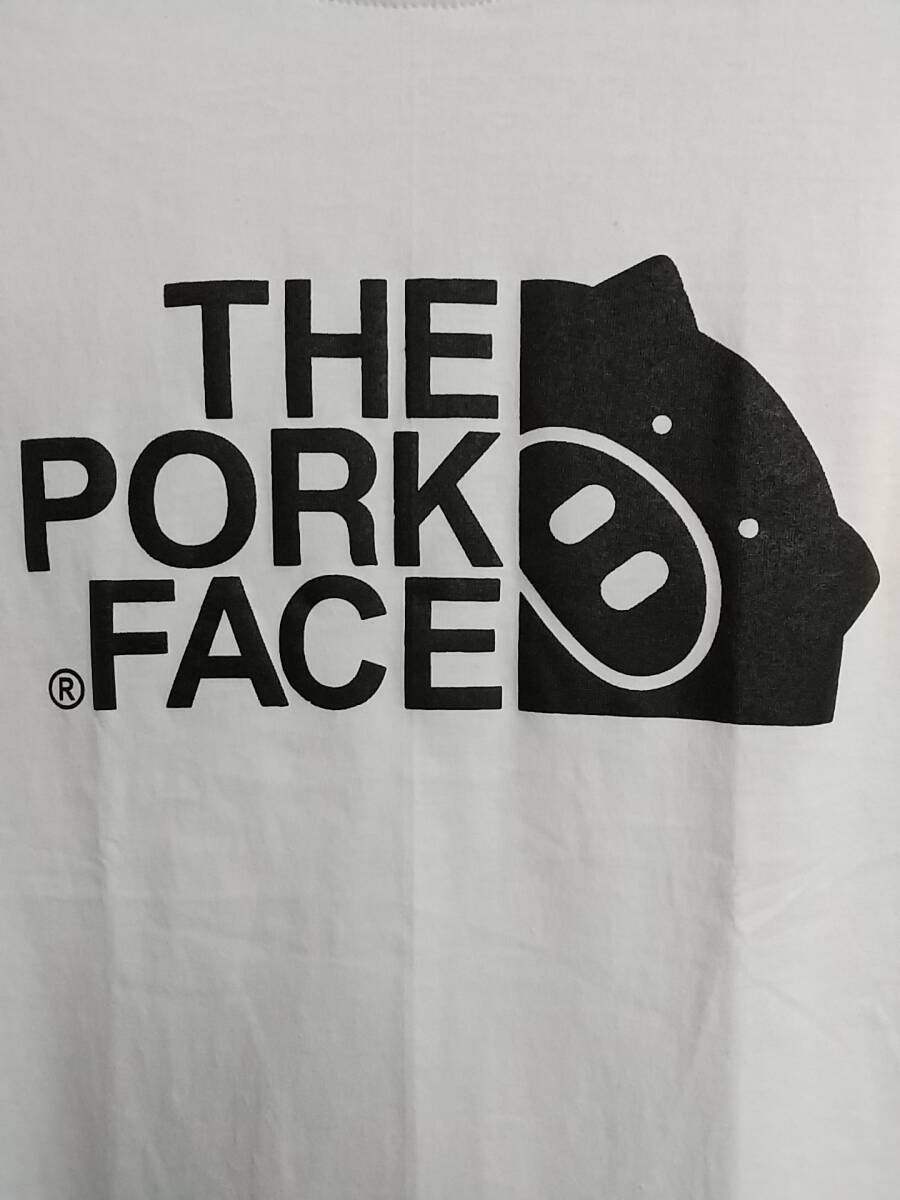 即決 新品 送料無料 THE PORK FACE ザポークフェイス 半袖Tシャツ Lサイズ ジョーク 宴会 珍品 面白 パロディーの画像3