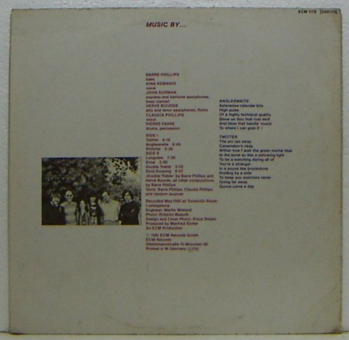 LP,BARRE PHILLIPS　MUSIC BY... ECM 輸入盤_画像2