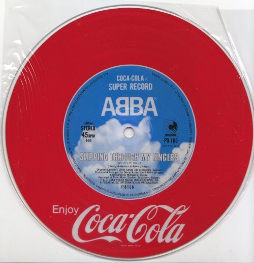 プロモ7”Single,アバ ABBA SLIPPING THROUGH MY FINGERS COCA-COLA コカ・コーラプロモピクチャー盤の画像4