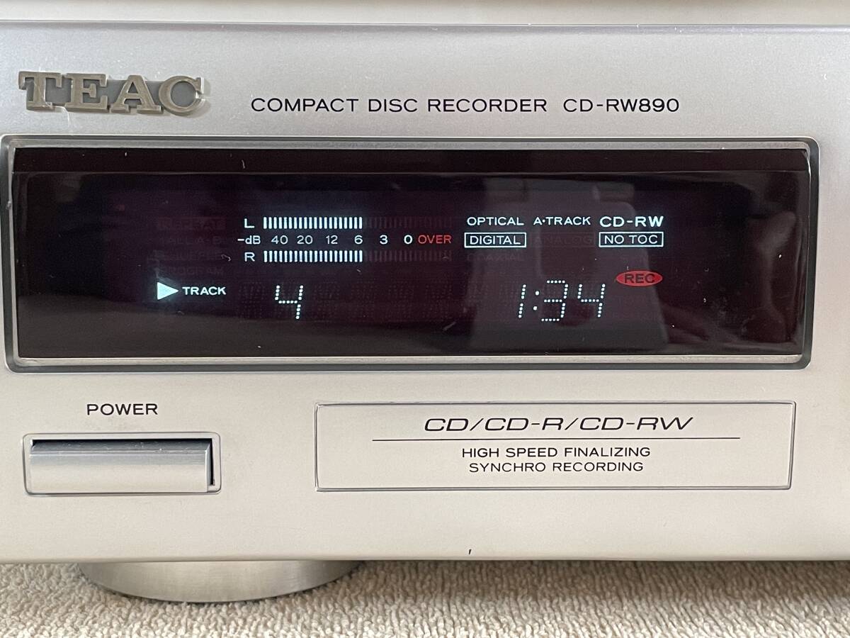 TEAC CD-RW890 CDレコーダー中古動作確認済　取説、リモコン付属_画像8