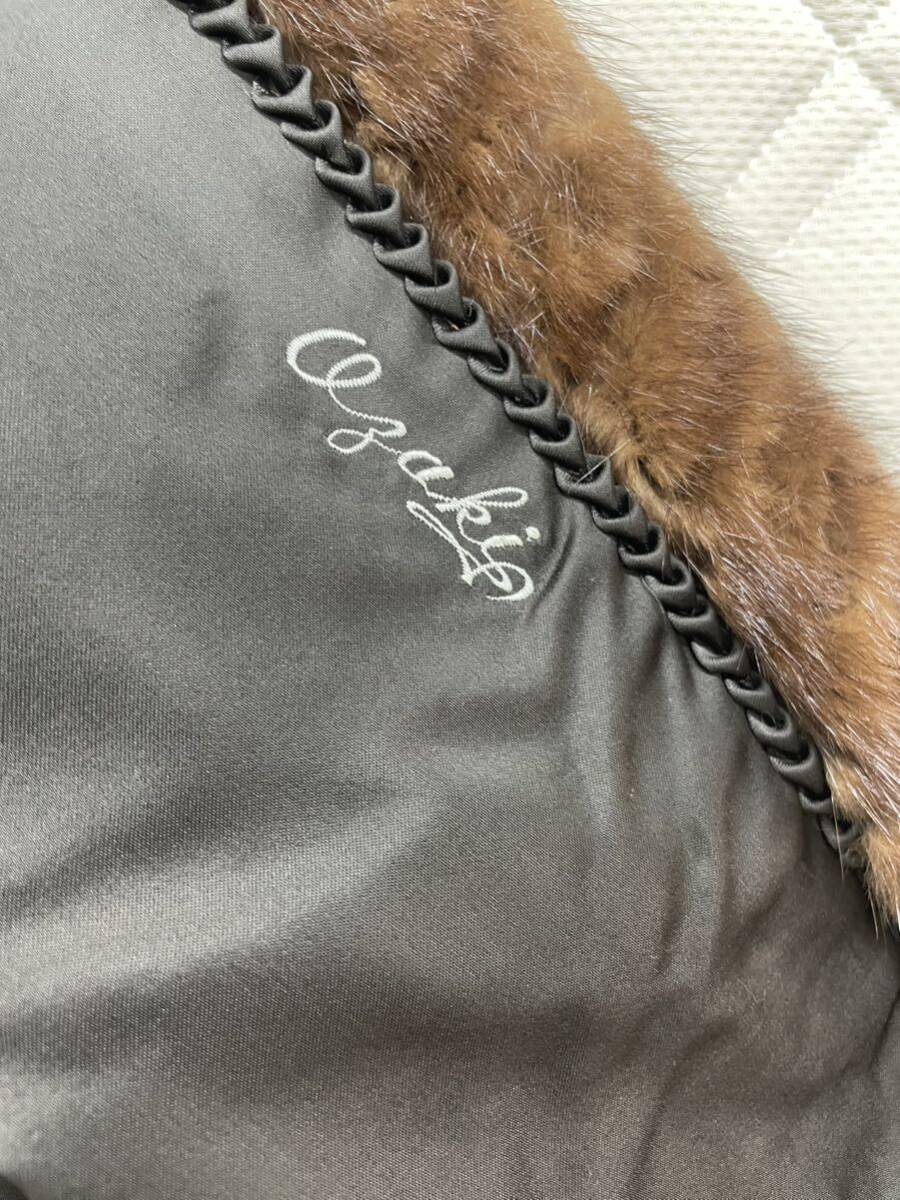 Wood Notes by OSFUR デミバフミンク ファーコート/ハーフコート 最高級毛皮 MINK リアルファー ブラウン系 サイズ11号の画像6