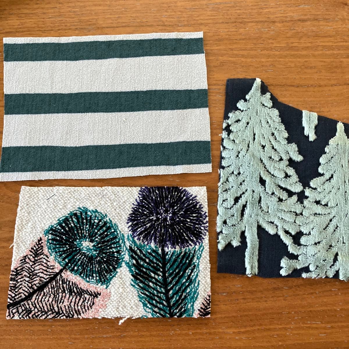 ミナペルホネン　はぎれ　グリーン系　刺繍　minaperhonen 