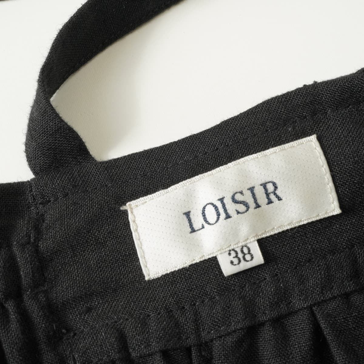LOISIR lower Zeal linen jumper skirt Cami One-piece overall apron skirt long black 