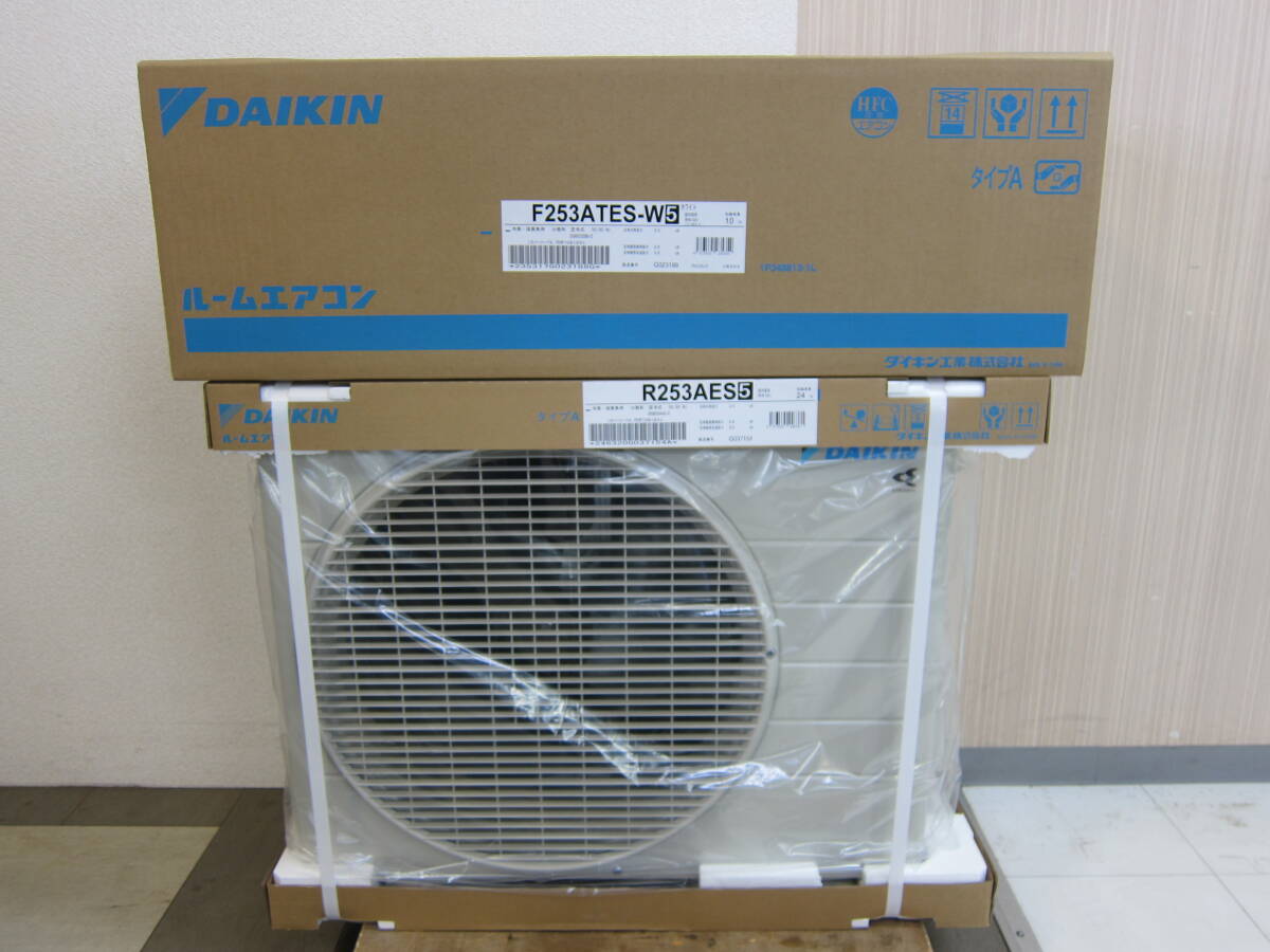 未使用品 DAIKIN ダイキン ルームエアコン F253ATES-W 室外機 R253AES 8畳用 2023年モデル 単相100V 50/60Hz 未開封 ③の画像1