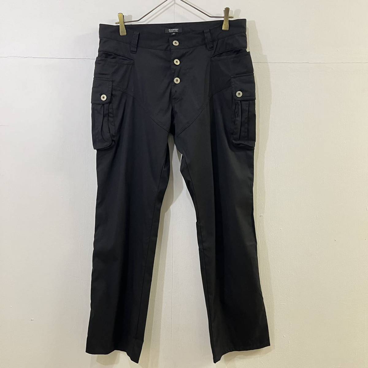 値下げ! 美品 バーバリーブラックレーベル ブラック カーゴパンツ 76 バーバリーブラックレーベル カーゴパンツ ノバチェック W31位