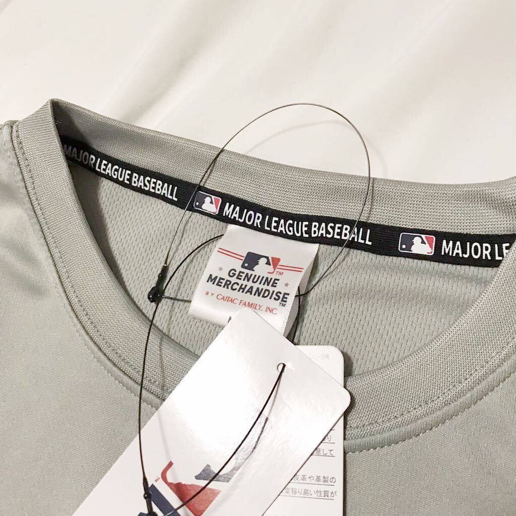 ◎139新品【メンズLL】灰グレー MLB公式 ロサンゼルス・ドジャース ドライメッシュ ロングTシャツ ワンポイントロゴ 大谷翔平 山本由伸の画像4