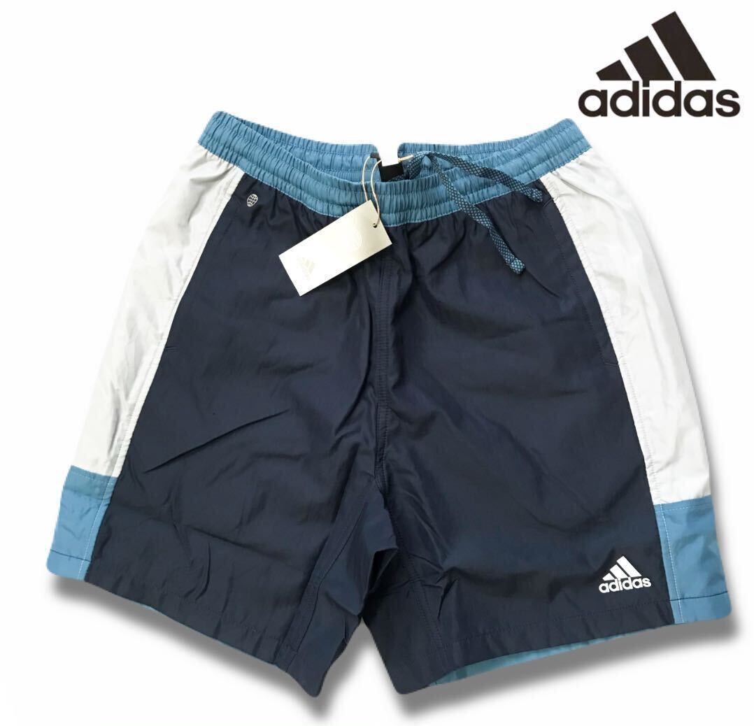 ◆H478新品【メンズ L】ネイビー白 ゴルフに最適 アディダスadidas 新品 メンズ 吸汗速乾 ウーブン ゴルフ トレーニング ハーフパンツの画像1