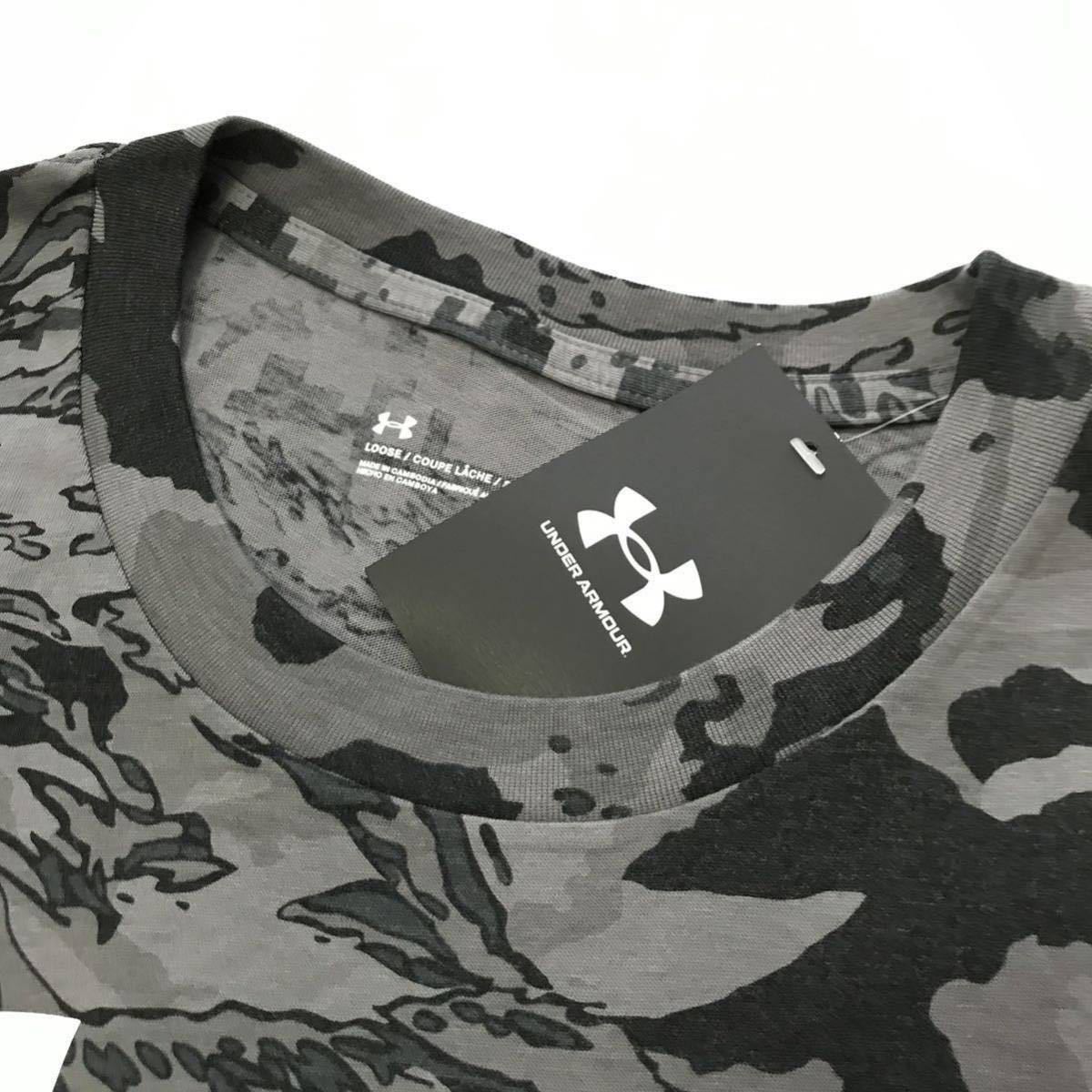 ●M179新品【メンズL】黒迷彩 アンダーアーマー UNDER ARMOUR ゴルフ トレーニング Tシャツ UA ABCカモ ロングスリーブTシャツ 長袖の画像5