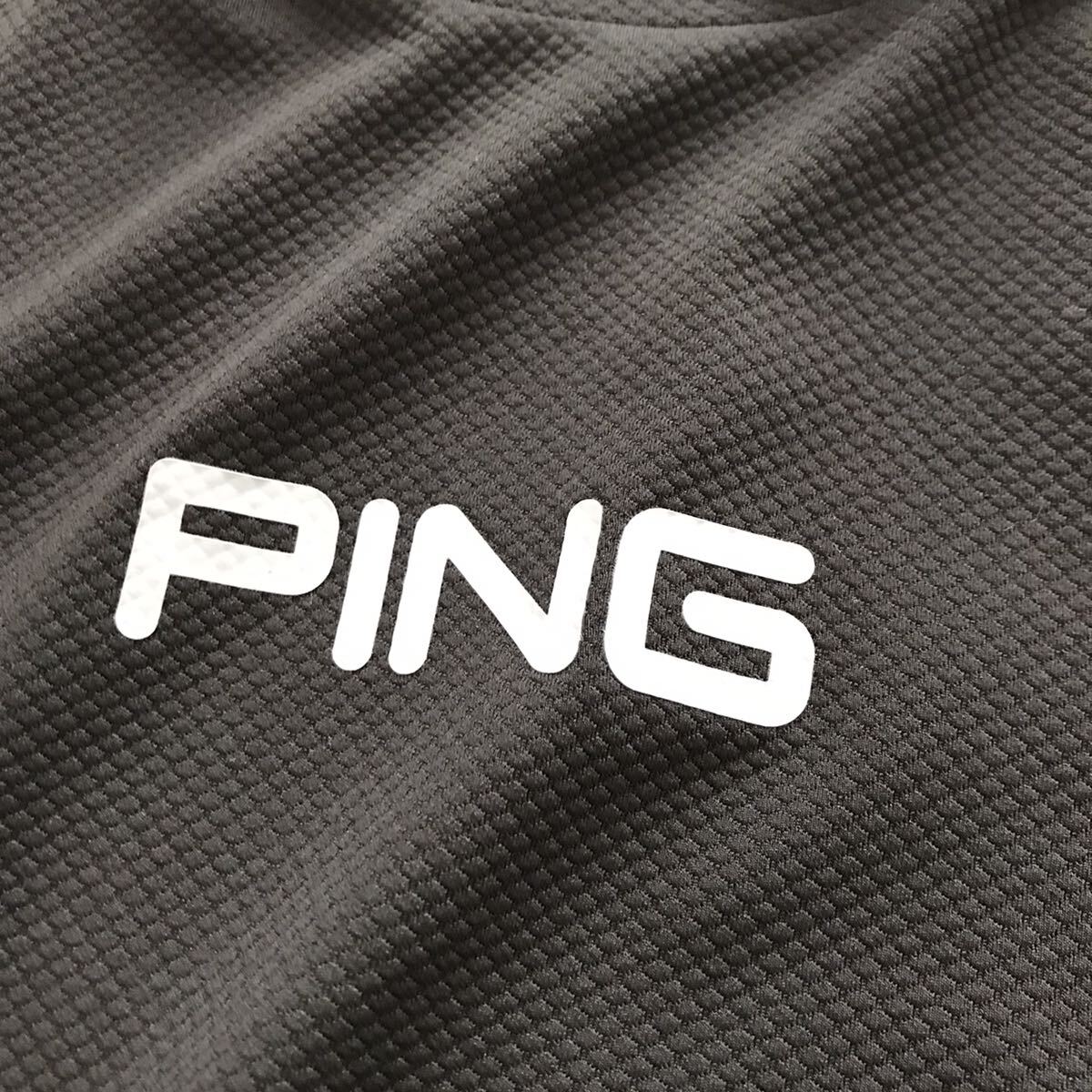◎132新品【メンズLL】黒 ゴルフ ピン PING メンズ ストレッチ 軽量 ダイヤメッシュ 半袖 ハイネックシャツ ハイネックの画像4