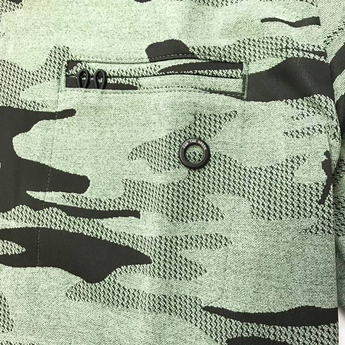 ◆H560新品【メンズXL】迷彩グリーン アディダス ゴルフ カモフラージュプリント 吸汗速乾 半袖ポロシャツの画像5