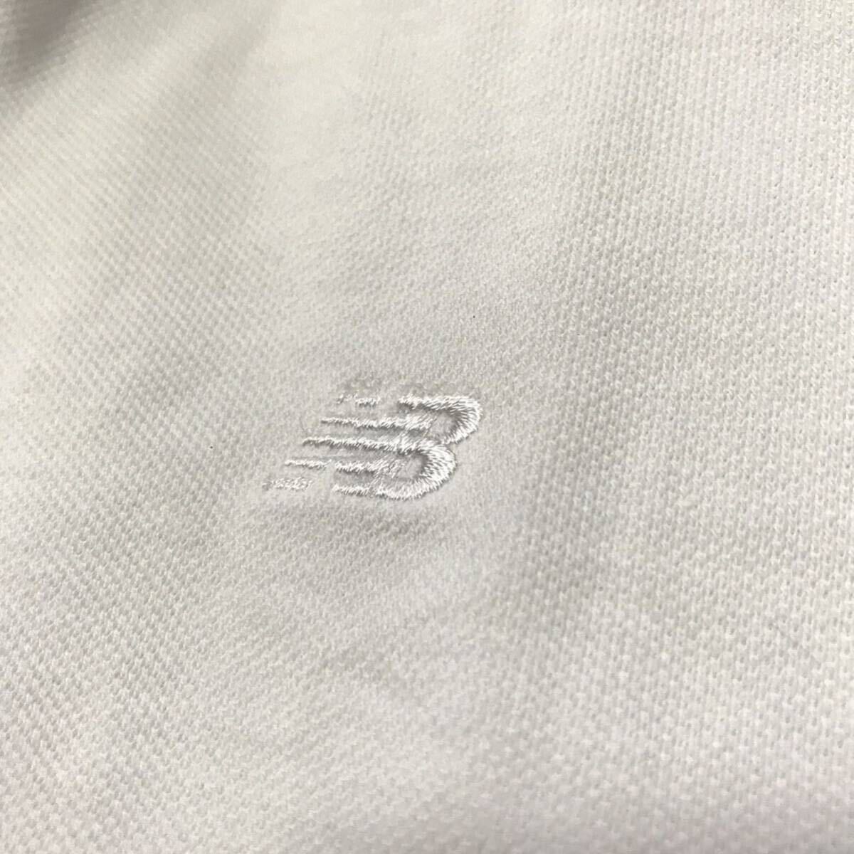 VS198 новый товар [ Япония L размер ] белый New balance Golf new balanc простой рубашка-поло kanoko короткий рукав . пот скорость . вышивка Logo хлопок 100%(1)(0)