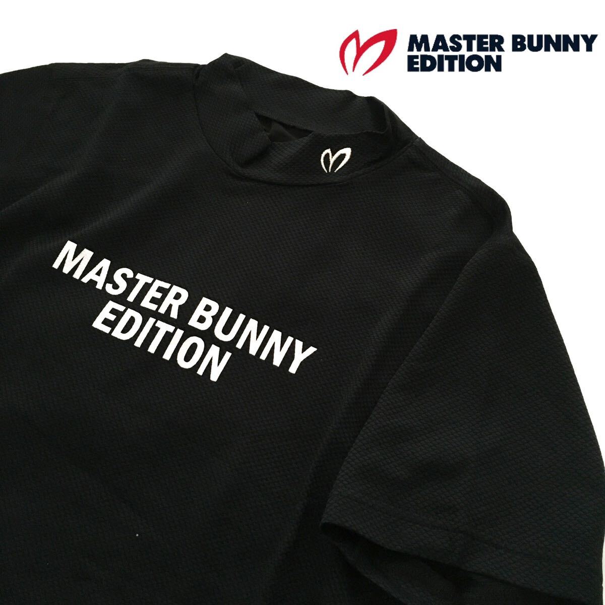 ☆280 新品【メンズ4(M)】黒 胸文字MASTER BUNNY EDITION (マスターバニーエディション) ゴルフウェア(トップス) モックネックの画像1