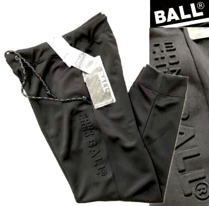 ▲B182新品 【メンズM】 黒ブラック ゴルフに最適 ボール BALL スウエット パンツ ストレッチ 素材 さらさら素材 春夏　オールシーズン_画像1