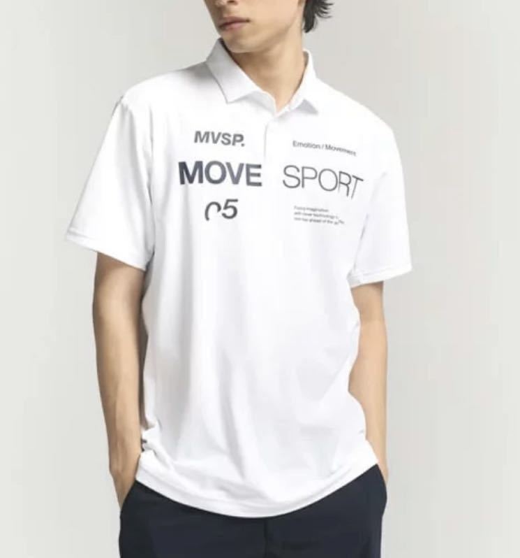 ◆H165新品【メンズXXL(XO)】白 ゴルフ DESCENTE MOVE SPORT デサントムーヴスポーツ SUNSCREEN COOL 吸汗速乾 ポロシャツ高品質 さらさらの画像2