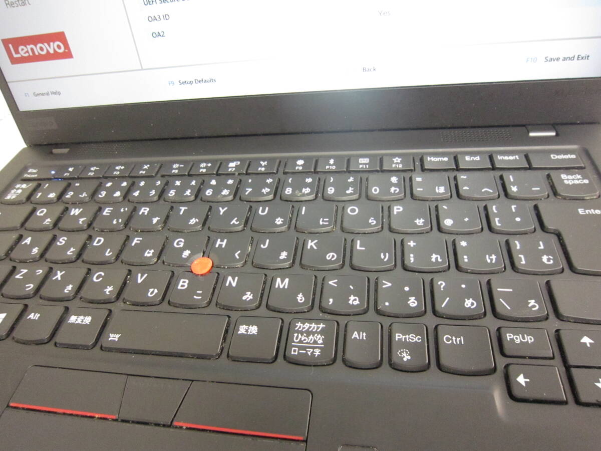 907★Lenovo ThinkPad X1 Carbon 7th Generation　Core i7-10510U　メモリ/16GB　SSD/無 BIOS確認_画像4