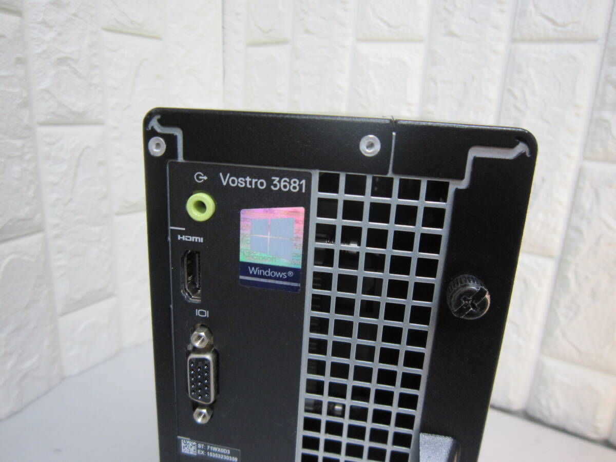 171★DELL Vostro 3681 スモールシャーシ Core i5 10400 HDD/無 メモリ/8GB　BIOS確認_画像6