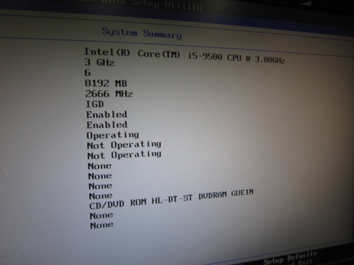 1193★NEC Mate MKM30E Core i5-9500 HDD/無 メモリ/8GB　BIOS確認_画像2