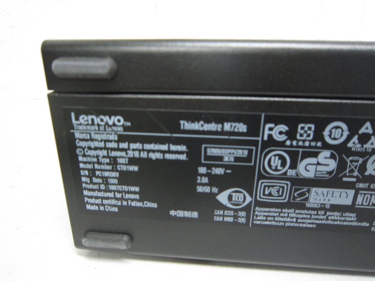1201★Lenovo ThinkCentre M720s Small Core i5-8400 HDD/無 メモリ/4GB BIOS確認の画像6