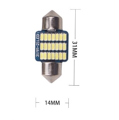 T10×31mm LEDバルブ 白 1個 バルブ 12V ウェッジ 21 SMD ホワイト ランプ 交換用 ルームランプ 定形外郵便で発送の画像4