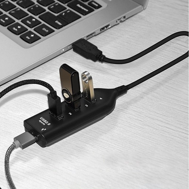 USB 2.0 ハブ 4 ポート ブラック HUB4 40cm 増設の画像3