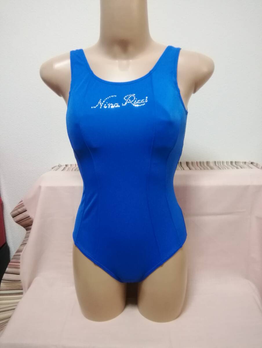 *NINA RICCI большой размер простой дизайн One-piece купальный костюм размер 15LL. накладка имеется фитнес 