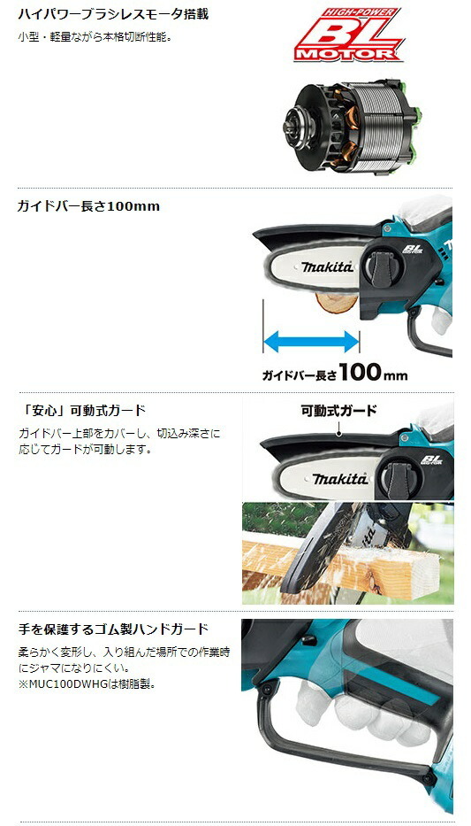 在 マキタ 充電式ハンディソー MUC100D 本体のみ MUC100DWHGをバラした商品です 10.8V対応 makita オリジナル品_画像3