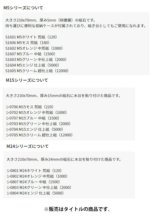 在庫 小型便 特価 シャプトン セラミック砥石 M24 中荒砥 オレンジ シ0802 #1000 砥石本体サイズ210x70x高さ24mm SHAPTN_画像2