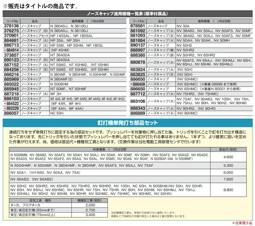 ゆうパケ可 (HiKOKI) ノーズキャップ(A) 377009 適用機種NP14DSAL・NP18DSAL 377-009 工機ホールディングス 日立 ハイコーキ_画像3