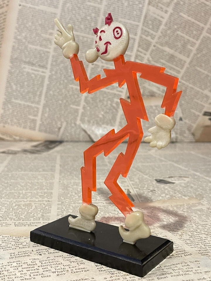 ☆1940年代/レディキロワット/ディスプレイフィギュア/即決ビンテージ企業物/Reddy Kilowatt/Business Card Holder Figure(40s) _画像2