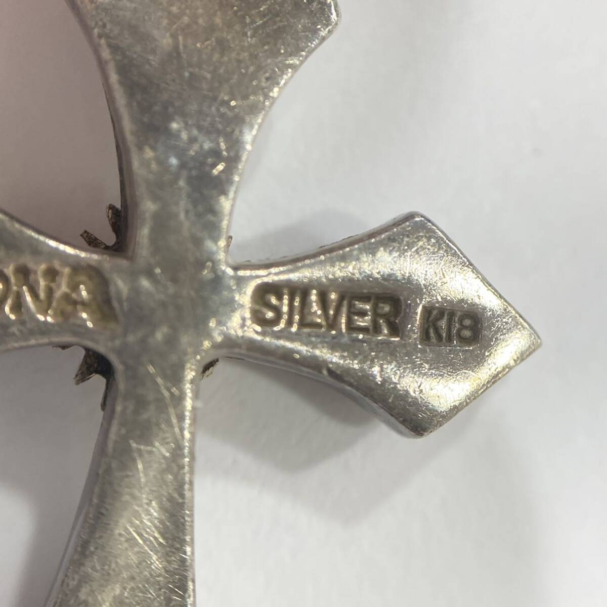 TA★中古品 ARIZONA FREEDOM アリゾナフリーダム ネックレス クロス 十字架 太陽 SILVER シルバー K18 ゴールド 金 19.14g_画像5