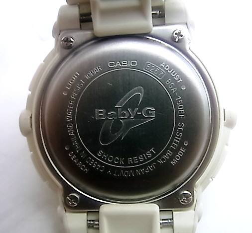 ◎3005 カシオ ベビーG BABYG 腕時計 レディース ホワイト BGA-150EF-7BJF BABY-G 美品 管04056の画像4