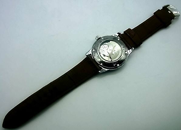 *3006 KANSAI YAMAMOTO Yamamoto .. wristwatch self-winding watch men's HOMME 35 stone reverse side skeleton leather belt round operation goods tube 04076